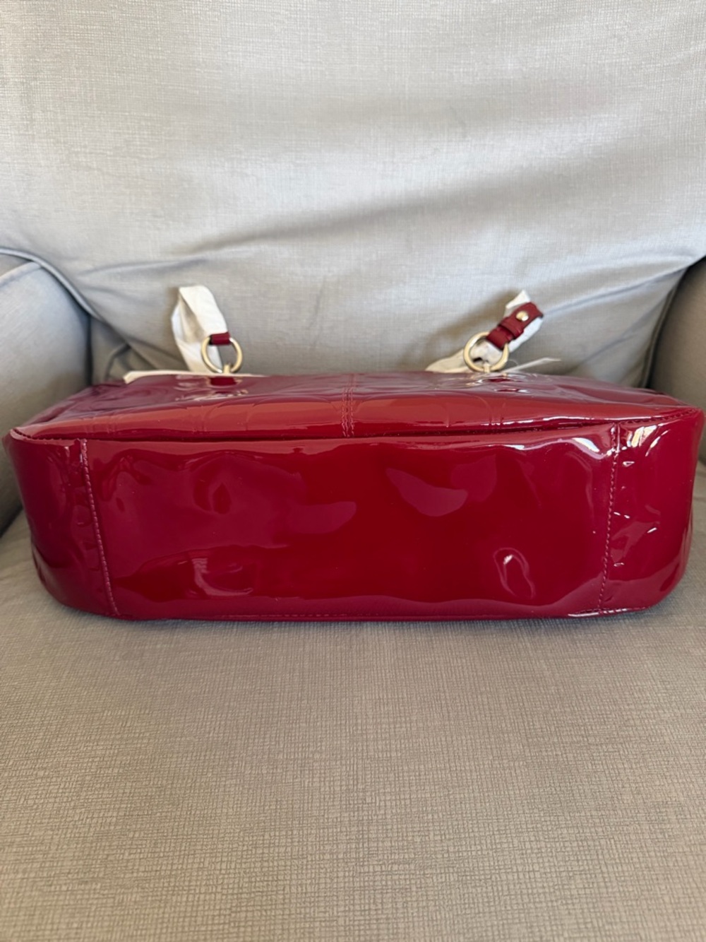 NWT Coach Patent Leather RARE Burgundy Wine Colored City Tote Bag - Picture 9 of 15